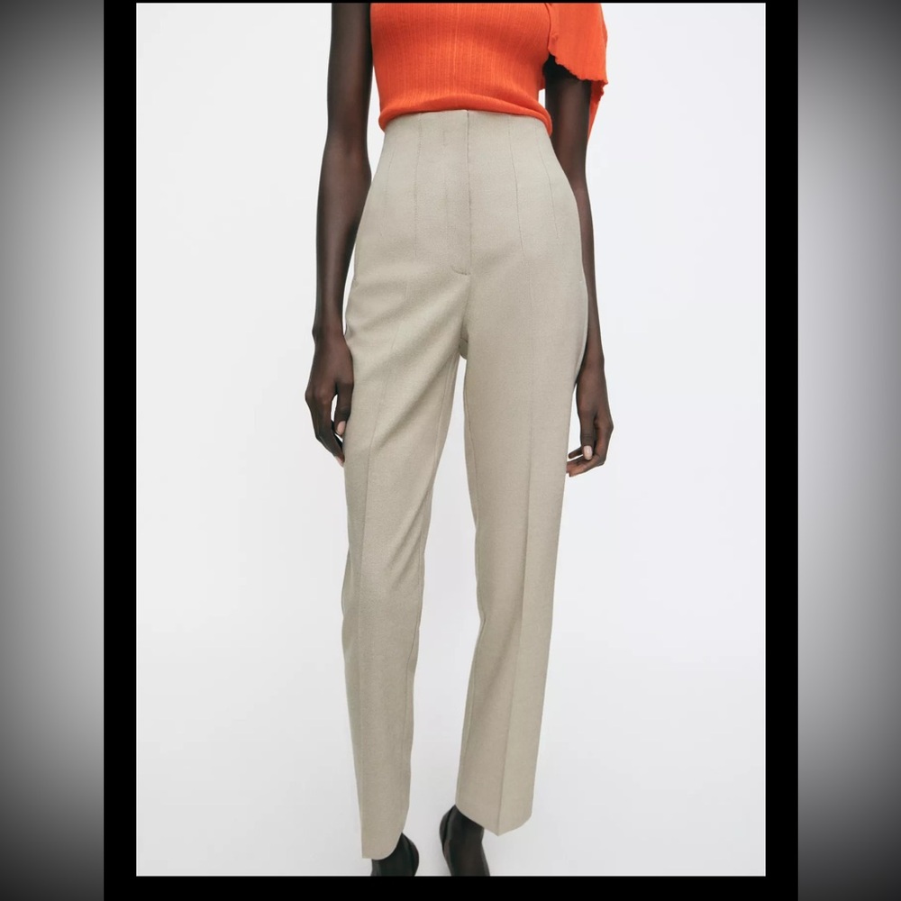 NWT - Women’s Zara high waisted pant - khaki - XS - sizing in photos